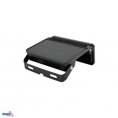NAŚWIETLACZ LAMPA SOLARNA LED 3 barwy świecenia SOKER 8W 1000lm 3000K/4000K/6500K IP54 CZARNY Czujni (C83-SOK-008BL-CCT-PIR)