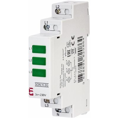 Sygnalizator obecności napięcia (3 x zielona LED) SON H-3G 002471556 ETI (002471556)