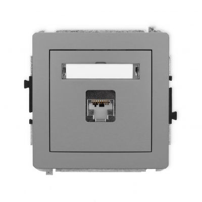 KARLIK DECO Gniazdo pojedyncze komputerowe 1xRJ45, kat. 5e, ekranowany, 8-stykowy szary mat 27DGK-1e (27DGK-1e)