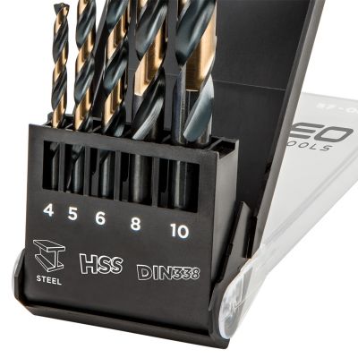 Wiertła do metalu HSS-CNC 124° "Pro-Tec" 4,0 - 10mm zestaw 5szt, GRAPHITE 55H086 GTX (55-086)
