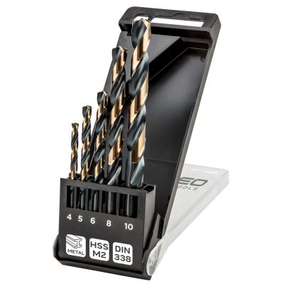Wiertła do metalu HSS-CNC 124° "Pro-Tec" 4,0 - 10mm zestaw 5szt, GRAPHITE 55H086 GTX (55-086)