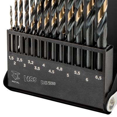 Wiertła do metalu HSS-CNC 124° "Pro-Tec" 1,5 - 6,5mm zestaw 13szt, GRAPHITE 55H088 GTX (55-088)