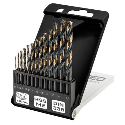 Wiertła do metalu HSS-CNC 124° "Pro-Tec" 1,5 - 6,5mm zestaw 13szt, GRAPHITE 55H088 GTX (55-088)