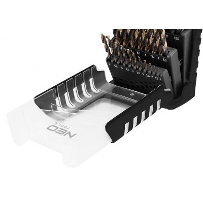 Wiertła do metalu HSS-CNC 124° "Pro-Tec" 1,0 - 13,0mm zestaw 25szt, GRAPHITE 55H090 GTX (55-090)