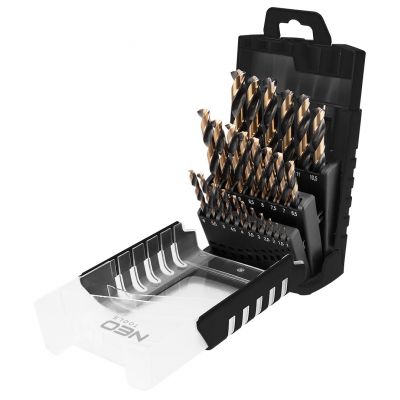 Wiertła do metalu HSS-CNC 124° "Pro-Tec" 1,0 - 13,0mm zestaw 25szt, GRAPHITE 55H090 GTX (55-090)