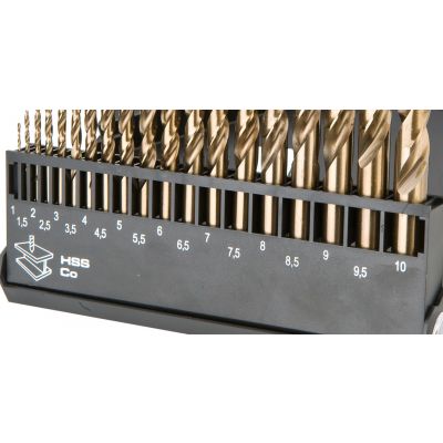 Wiertła do metalu HSS-Co 1,0-10,0mm zestaw 19szt, GRAPHITE 57H089 GTX (57-089)