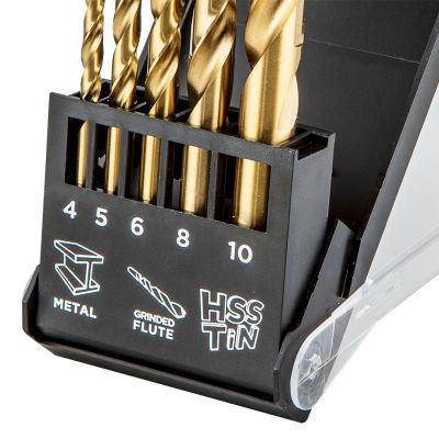 Wiertła do metalu HSS-TiN 4,0 - 10mm zestaw 5szt, GRAPHITE 57H196 GTX (57-196)