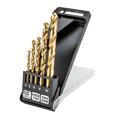 Wiertła do metalu HSS-TiN 4,0 - 10mm zestaw 5szt, GRAPHITE 57H196 GTX (57-196)