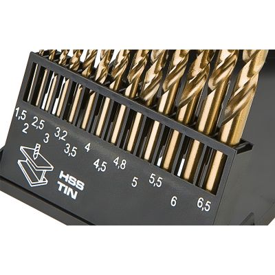 Wiertła do metalu HSS-TiN 1,5-6,5mm zestaw 13szt, GRAPHITE 57H198 GTX (57-198)