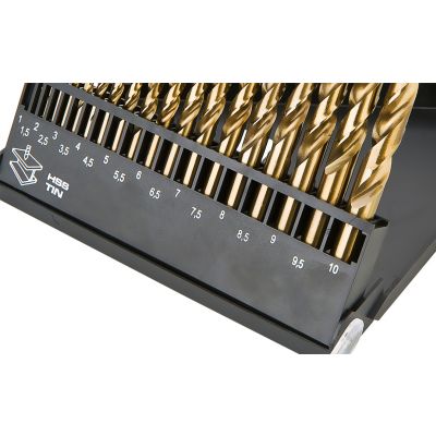 Wiertła do metalu HSS-TiN 1,0-10,0mm zestaw 19szt, GRAPHITE 57H199 GTX (57-199)