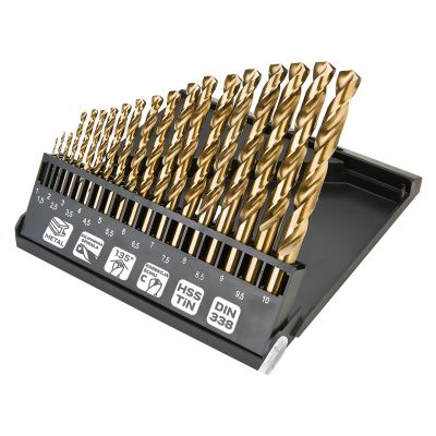 Wiertła do metalu HSS-TiN 1,0-10,0mm zestaw 19szt, GRAPHITE 57H199 GTX (57-199)