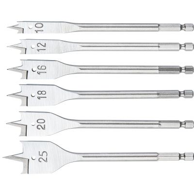 Wiertła do drewna łopatkowe 10,12,16,18,20,25mm zestaw 6szt, GRAPHITE 57H211 GTX (57-211)