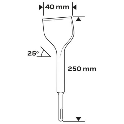 Dłuto SDS Plus 40x250mm 25 st, GRAPHITE 57H554 GTX (57-554)