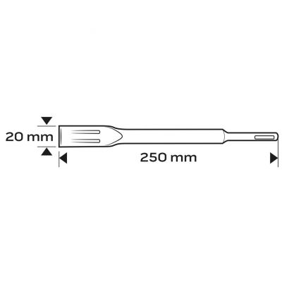 Dłuto SDS Plus płaskie samoostrzące 20x250mm GRAPHITE 57H555 GTX (57-555)