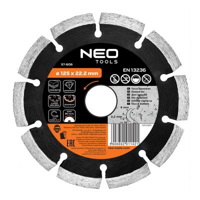 Tarcza diamentowa 125x22,2mm segmentowa spawana laserowo GRAPHITE 57H606 GTX (57-606)