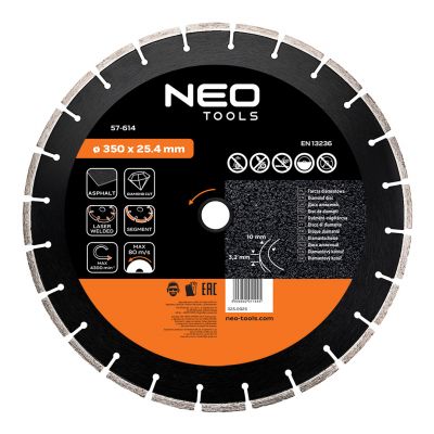 Tarcza diamentowa 350x25,4mm segmentowa spawana laserowo GRAPHITE 57H614 GTX (57-614)