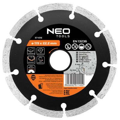 Tarcza diamentowa 115x22,2mm segmentowa GRAPHITE 57H616 GTX (57-616)