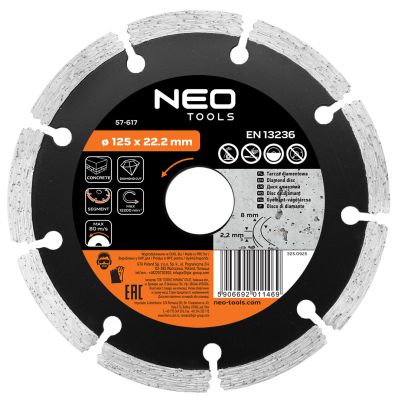 Tarcza diamentowa 125x22,2mm segmentowa GRAPHITE 57H617 GTX (57-617)