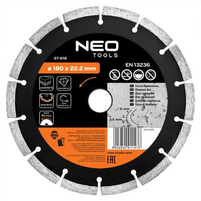 Tarcza diamentowa 180x22,2mm segmentowa GRAPHITE 57H618 GTX (57-618)