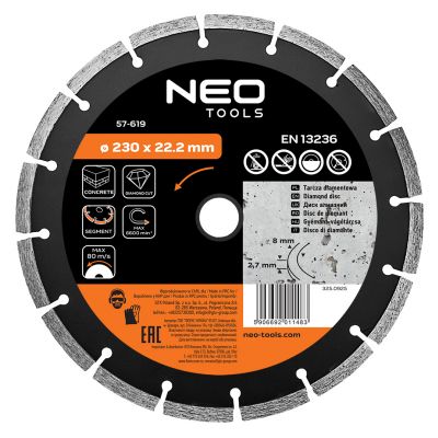 Tarcza diamentowa 230x22,2mm segmentowa GRAPHITE 57H619 GTX (57-619)