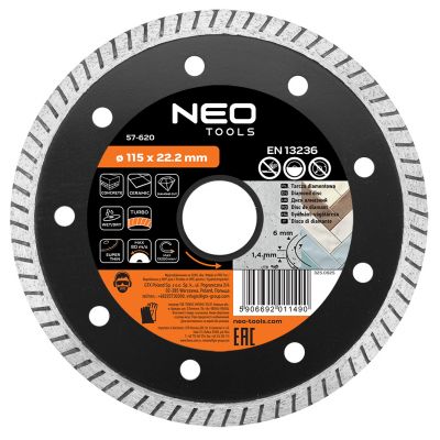 Tarcza diamentowa 115x22,2mm turbo super cienka GRAPHITE 57H620 GTX (57-620)