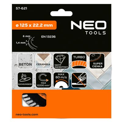 Tarcza diamentowa 125x22,2mm turbo super cienka GRAPHITE 57H621 GTX (57-621)