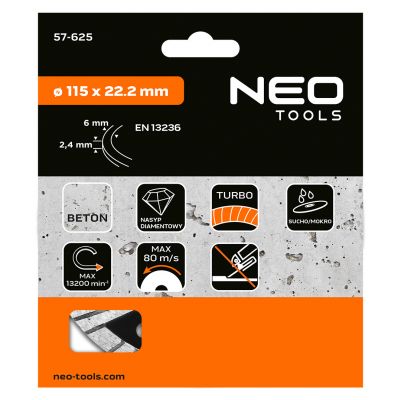 Tarcza diamentowa 115x22,2mm turbo GRAPHITE 57H625 GTX (57-625)