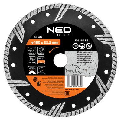 Tarcza diamentowa 180x22,2mm turbo GRAPHITE 57H628 GTX (57-628)