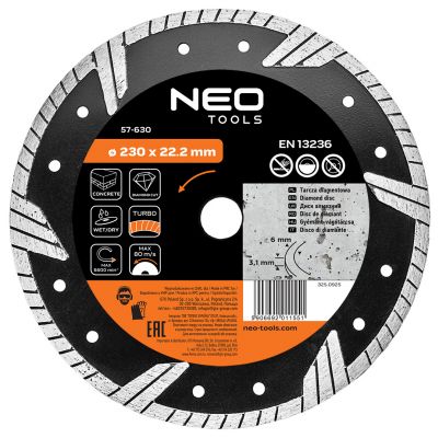 Tarcza diamentowa 230x22,2mm turbo GRAPHITE 57H630 GTX (57-630)