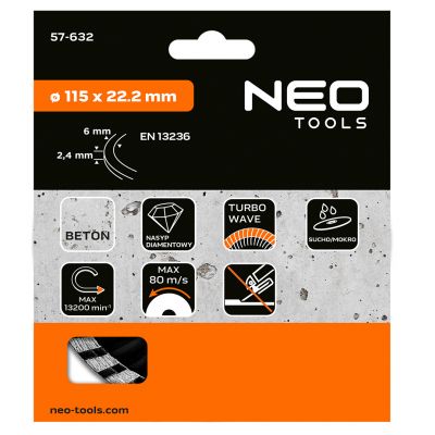 Tarcza diamentowa 115x22,2mm turbo wave GRAPHITE 57H632 GTX (57-632)