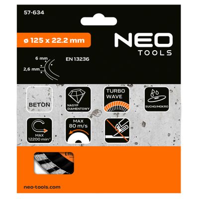 Tarcza diamentowa 125x22,2mm turbo wave GRAPHITE 57H634 GTX (57-634)