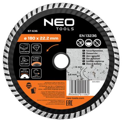 Tarcza diamentowa 180x22,2mm turbo wave GRAPHITE 57H636 GTX (57-636)
