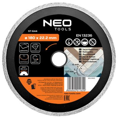 Tarcza diamentowa 180x22,2mm pełna GRAPHITE 57H644 GTX (57-644)