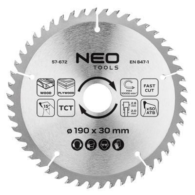 Tarcza do pilarki widiowa 190x30mm 50 zębów GRAPHITE 57H672 GTX (57-672)