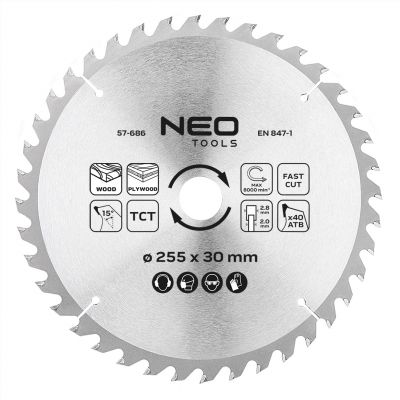 Tarcza do pilarki widiowa 255x30mm 40 zębów GRAPHITE 57H686 GTX (57-686)