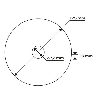 Tarcza tnąca do metalu 125x1,6x22mm 41 A60-T-BF GRAPHITE 57H700 GTX (57-700)