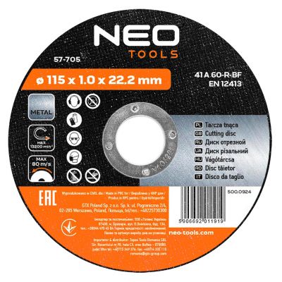Tarcza tnąca do metalu 115x1,0x22,2mm 41 A60-T-BF GRAPHITE 57H705 GTX (57-705)