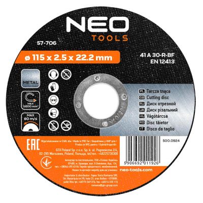 Tarcza tnąca do metalu 115x2,5x22,2mm 41 A30-T-BF GRAPHITE 57H706 GTX (57-706)