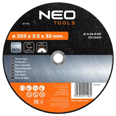 Tarcza tnąca do metalu 350x3,5x32,0mm 41 A24-T-BF GRAPHITE 57H712 GTX (57-712)