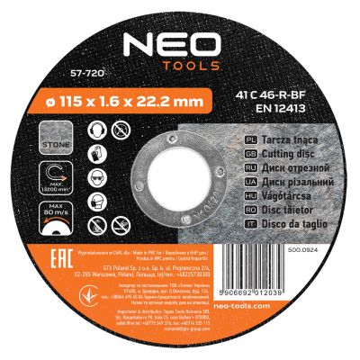 Tarcza tnąca do kamienia 115x1,6x22,2mm 41 37C30-R-BF GRAPHITE 57H720 GTX (57-720)
