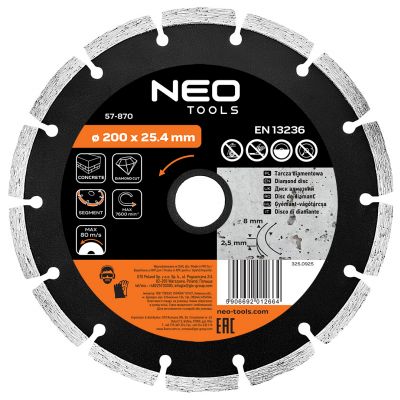 Tarcza diamentowa 200x25,4mm segmentowa GRAPHITE 57H870 GTX (57-870)