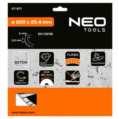 Tarcza diamentowa 200x25,4mm turbo GRAPHITE 57H871 GTX (57-871)