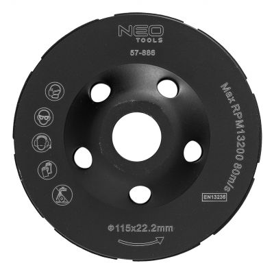 Tarcza diamentowa szlifierska 115x22,2x5mm podwójny segment GRAPHITE 57H886 GTX (57-886)