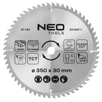 Tarcza do pilarki widiowa 350x30mm 60 zębów VERTO 61H144 GTX (61-144)