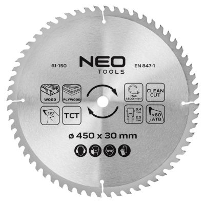 Tarcza do pilarki widiowa 450x30mm 60 zębów VERTO 61H150 GTX (61-150)