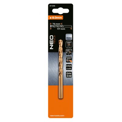 Wiertło do metalu HSS-Co 8,0mm GRAPHITE 57H046 GTX (57-046)