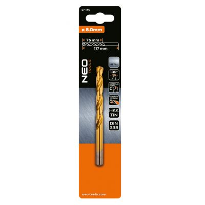 Wiertło do metalu HSS-TiN 8,0mm GRAPHITE 57H146 GTX (57-146)
