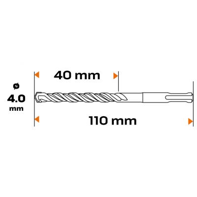Wiertło do betonu SDS Plus 4x110mm S4 quatro GRAPHITE 57H400 GTX (57-400)