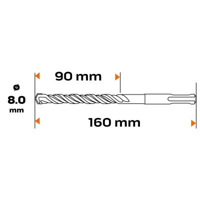 Wiertło do betonu SDS Plus 8x160mm S4 quatro GRAPHITE 57H416 GTX (57-416)