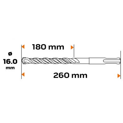 Wiertło do betonu SDS Plus 16x260mm S4 quatro GRAPHITE 57H472 GTX (57-472)